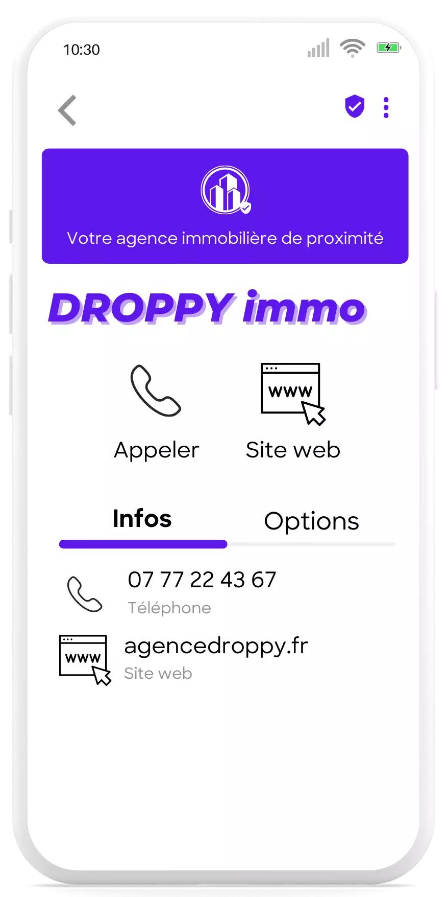 informations de contact de l'expéditeur du RCS par Droppy